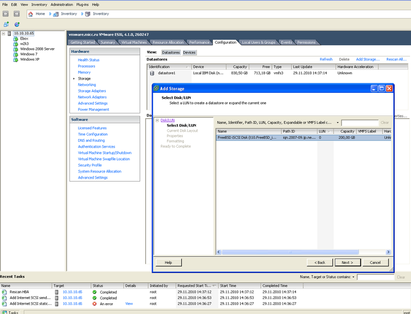 FreeNAS iSCSi диск и VMware ESXi FreeNAS iSCSi диск и VMware ESXi