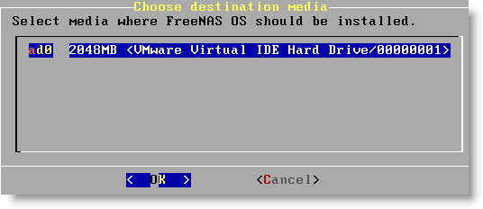 Install FreeNAS