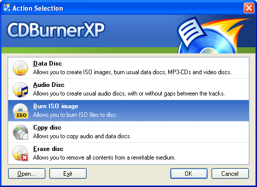 "записать как ISO образ" (burn an ISO image)
